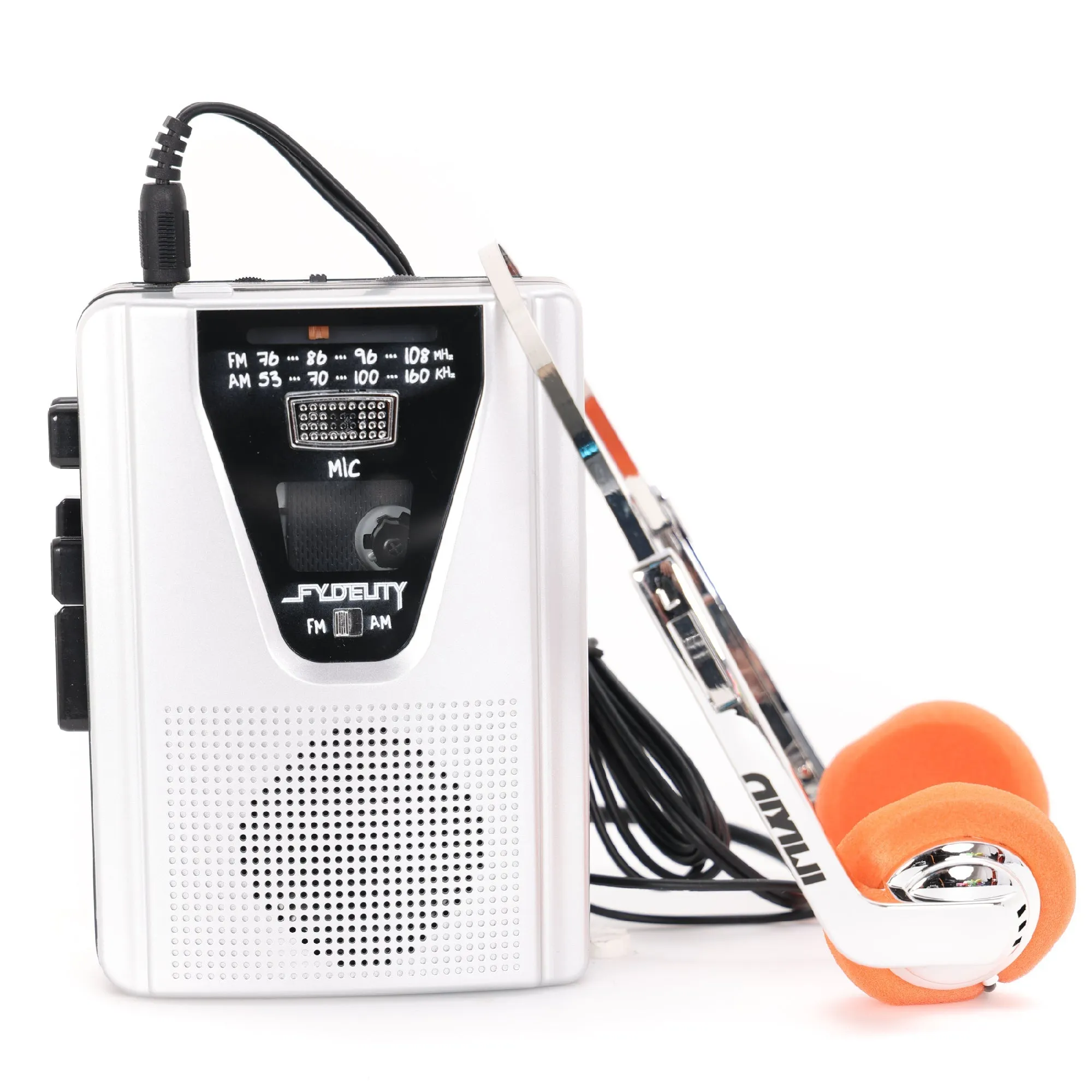 Portable Cassette Player/Recorder | AM/FM  & Speaker | Black Case