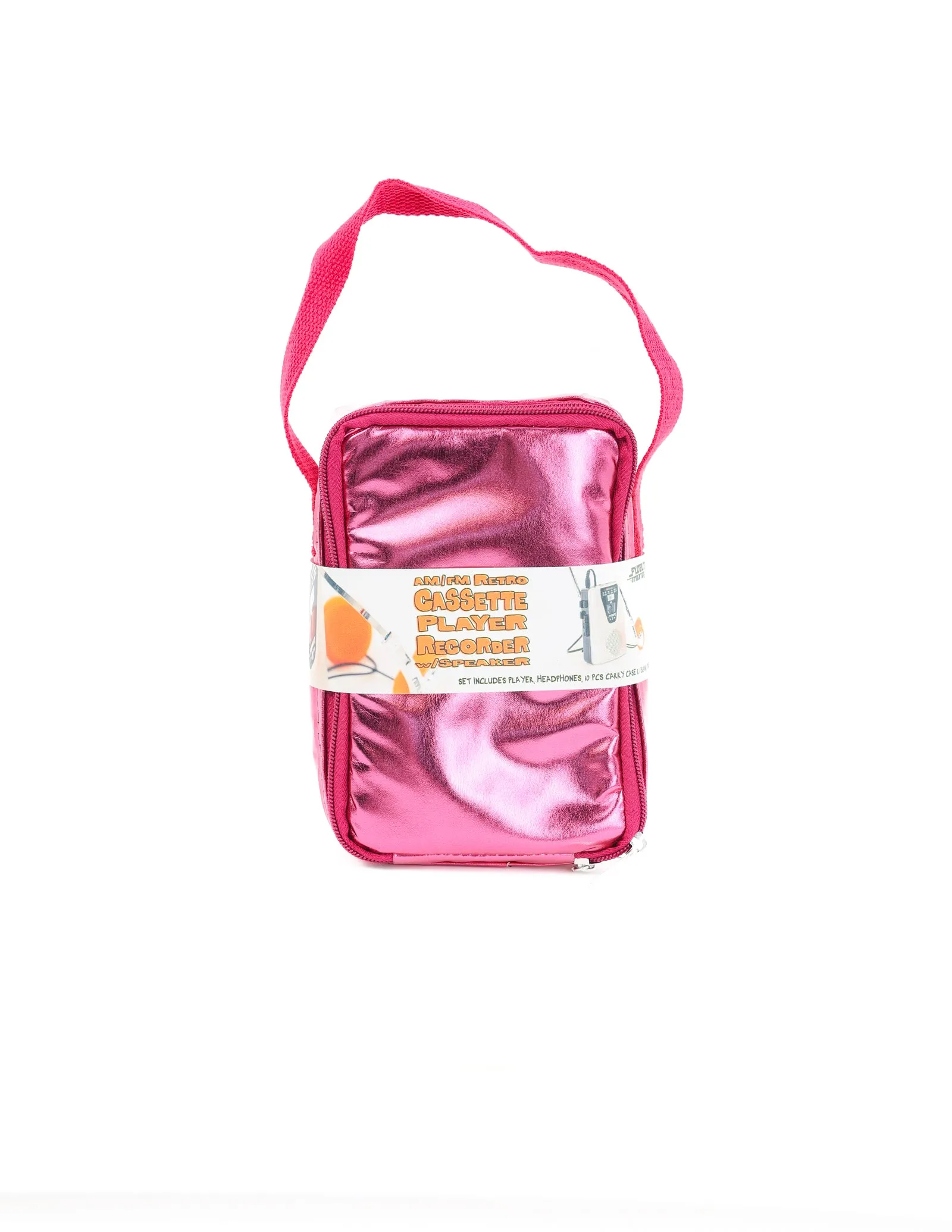 Portable Cassette Player/Recorder | AM/FM  & Speaker | Pink Case