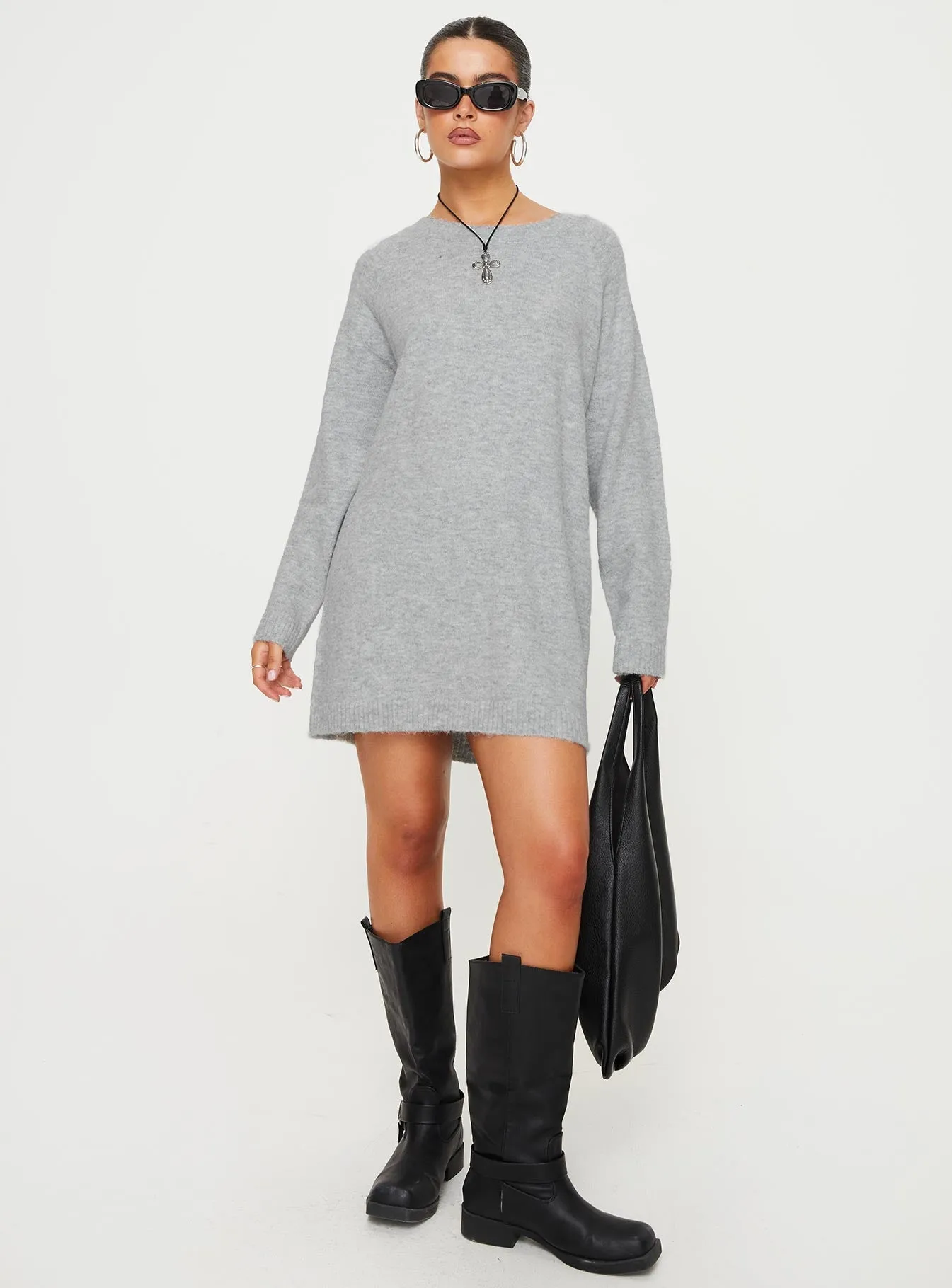 Prewitt Sweater Mini Dress Grey