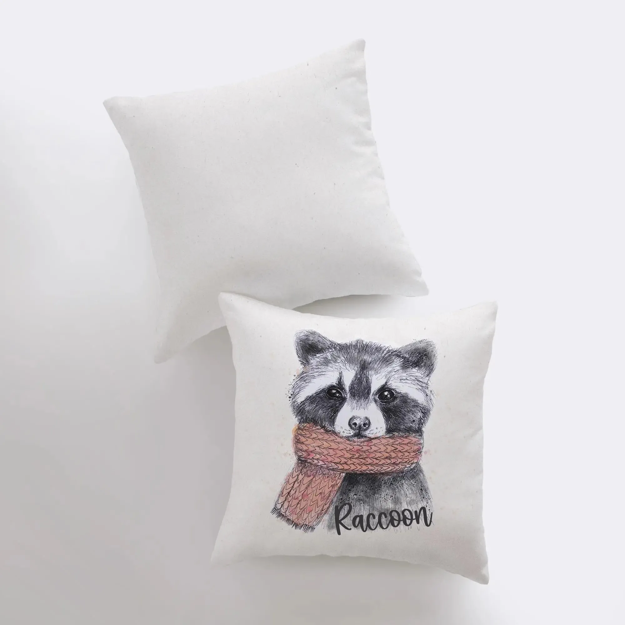 Raccoon Hipster | Pillow Cover | Raccoon Pillow | Throw Pillow | Wilderness | Animal | Cute Throw Pillows | Animal Print Decorative Pillows