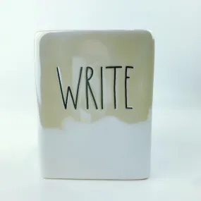 Rae Dunn By Magenta Mystic Glow Ceramic Write Pen and Pencil Holder