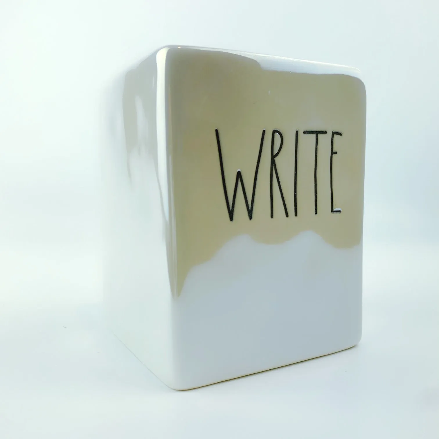 Rae Dunn By Magenta Mystic Glow Ceramic Write Pen and Pencil Holder