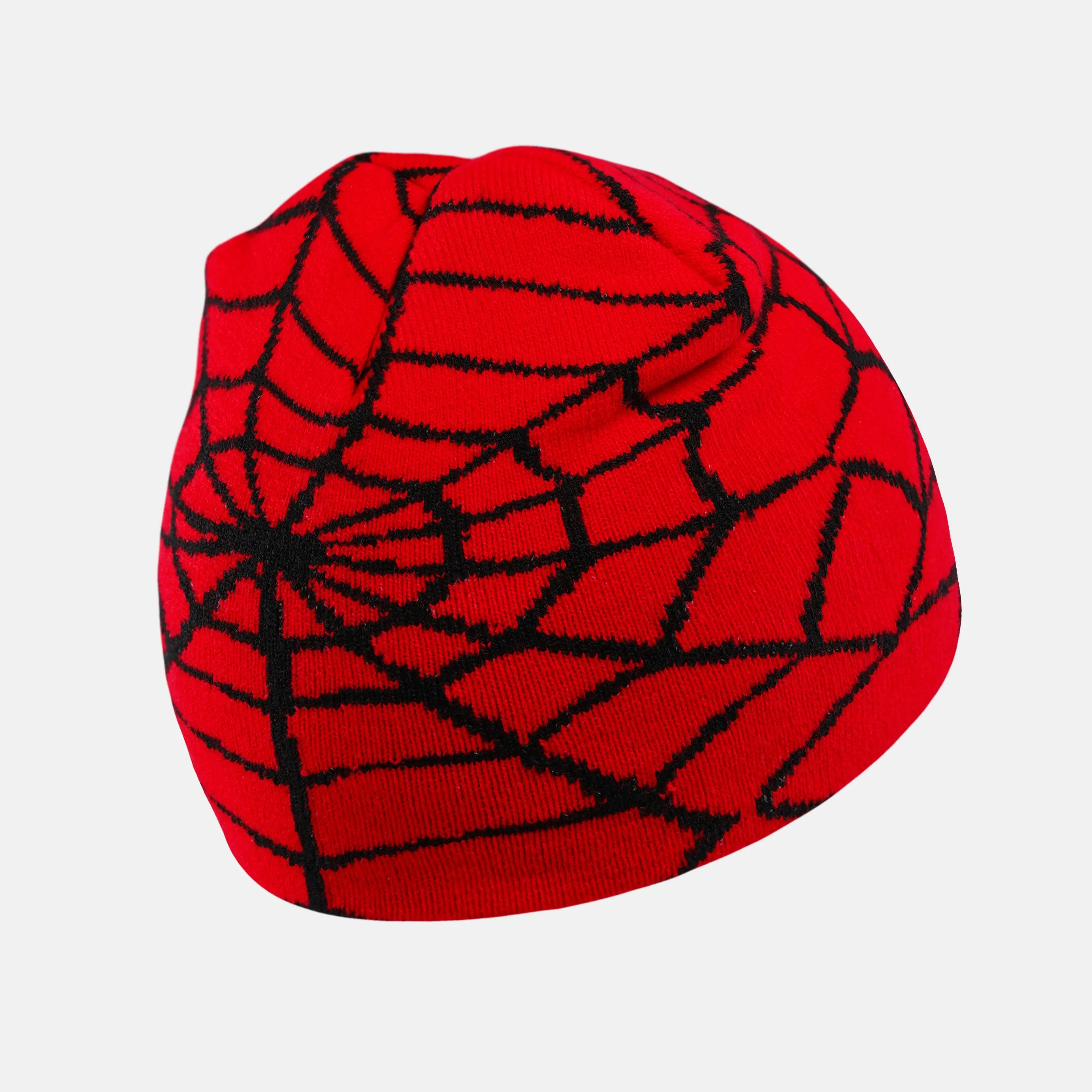 Red Web Beanie