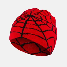 Red Web Beanie