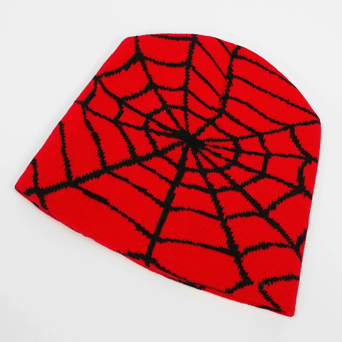 Red Web Beanie