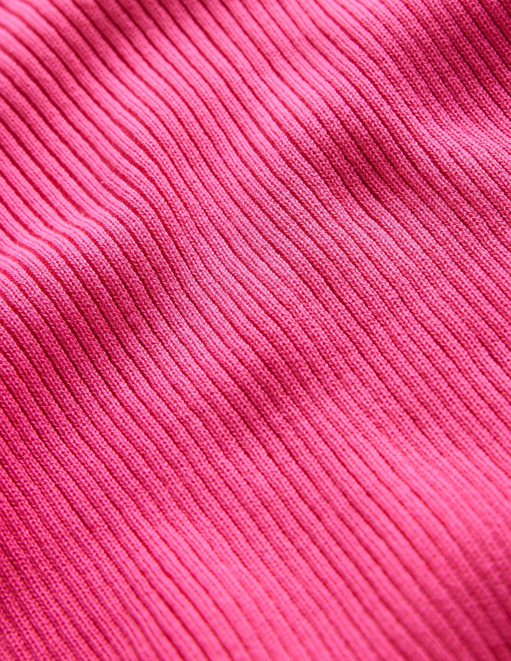 Ribbed Cotton Jumper-Pink