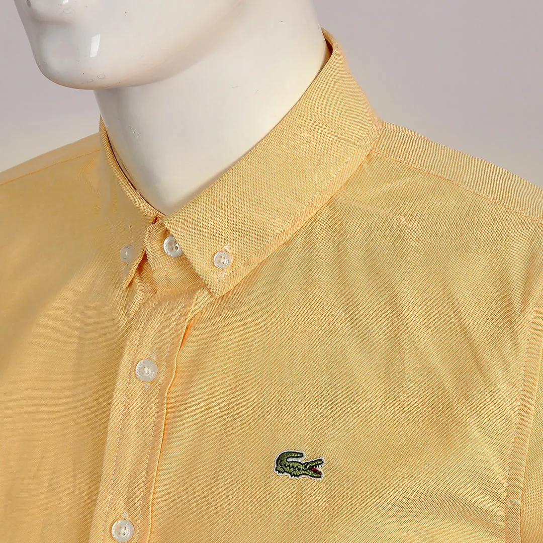 Side Logo Button Down Shirt - Yellow