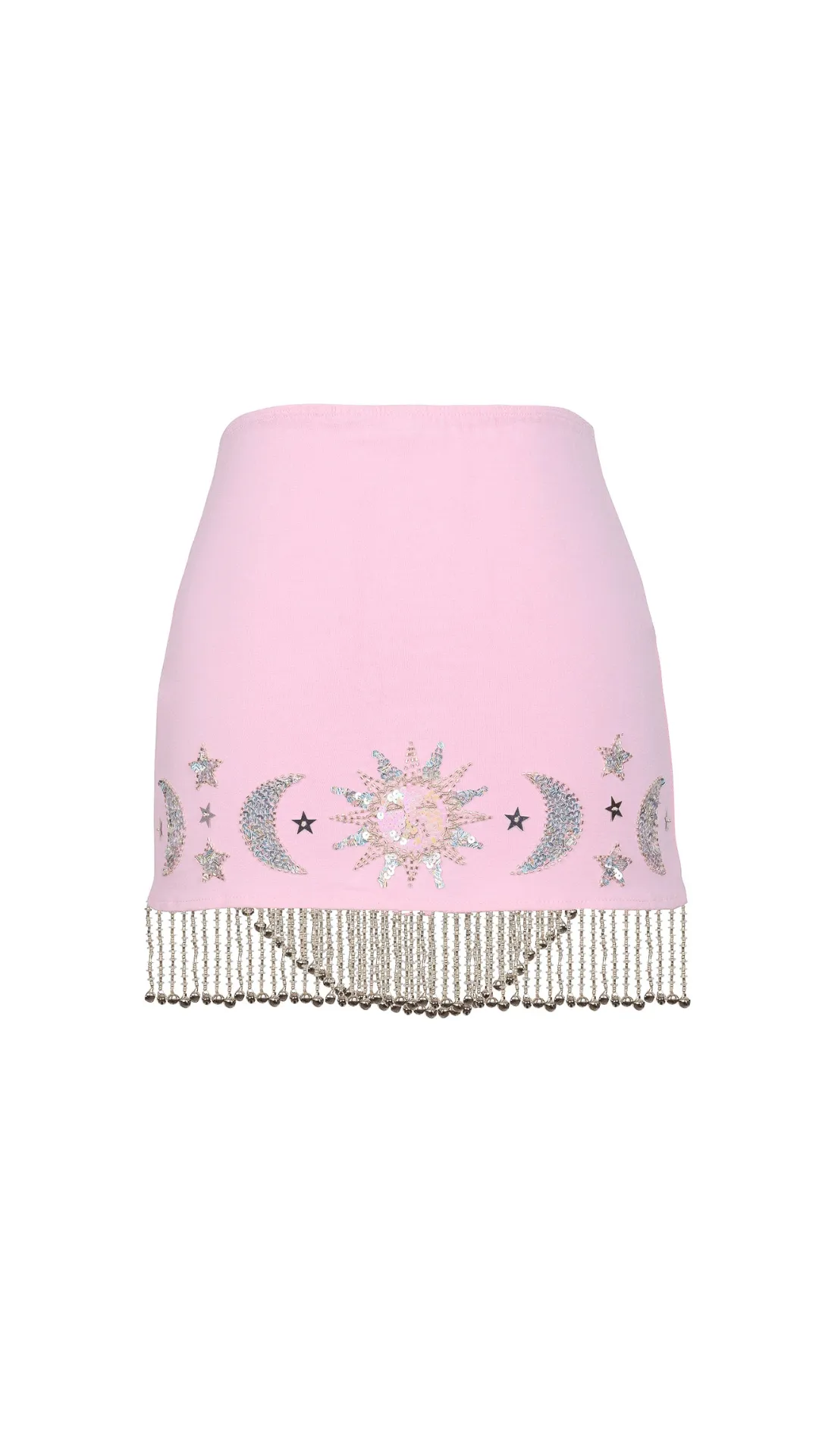 STELLA SEQUIN SPARKLE SHIMMY SKIRT - PINK/SILVER