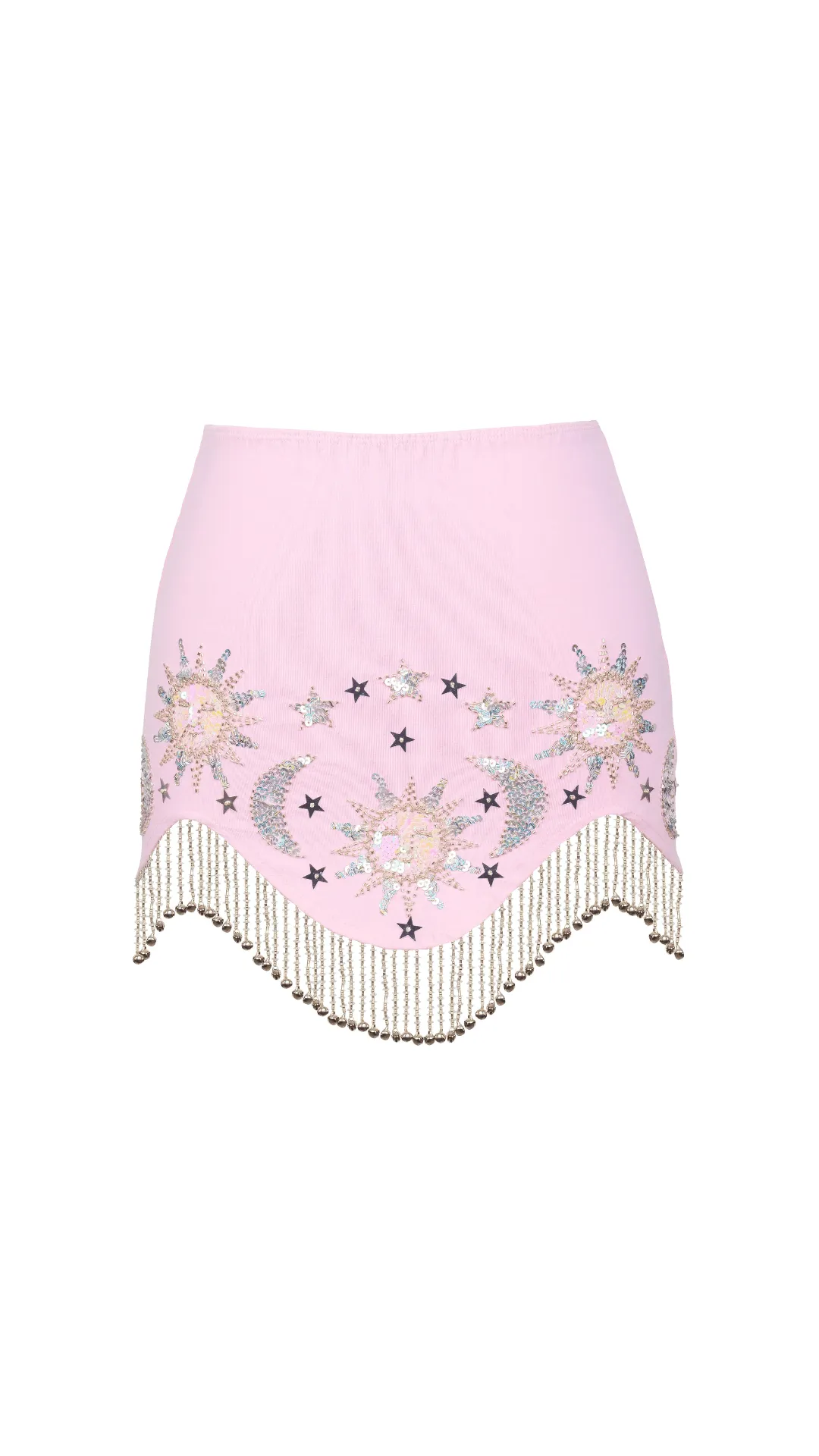 STELLA SEQUIN SPARKLE SHIMMY SKIRT - PINK/SILVER