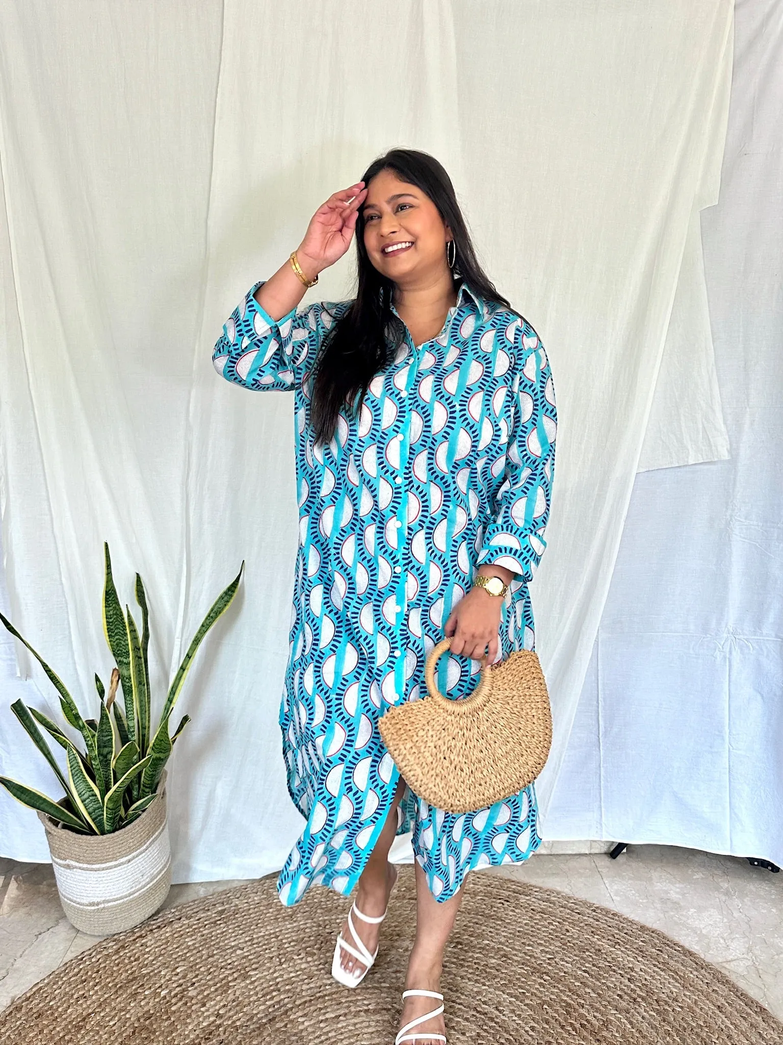 Sunrise Sky Blue Shirt Dress