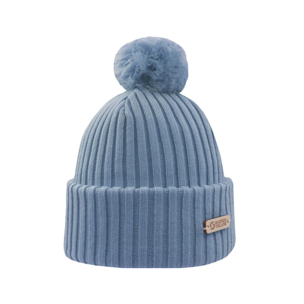 Superyellow Kide Light Blue Merino Wool Beanie (Unisex)