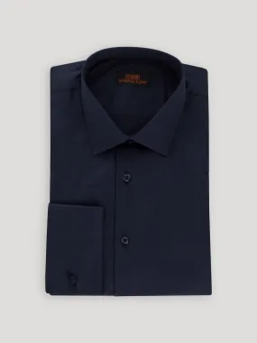 The Next Generation Satin Dress Shirt | 100% Cotton | Modern Point Collar | Midnight Blue