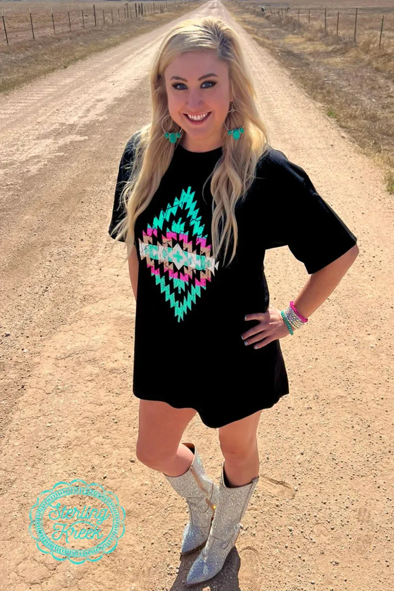 Turquoise Sands Boyfriend T-Shirt Dress