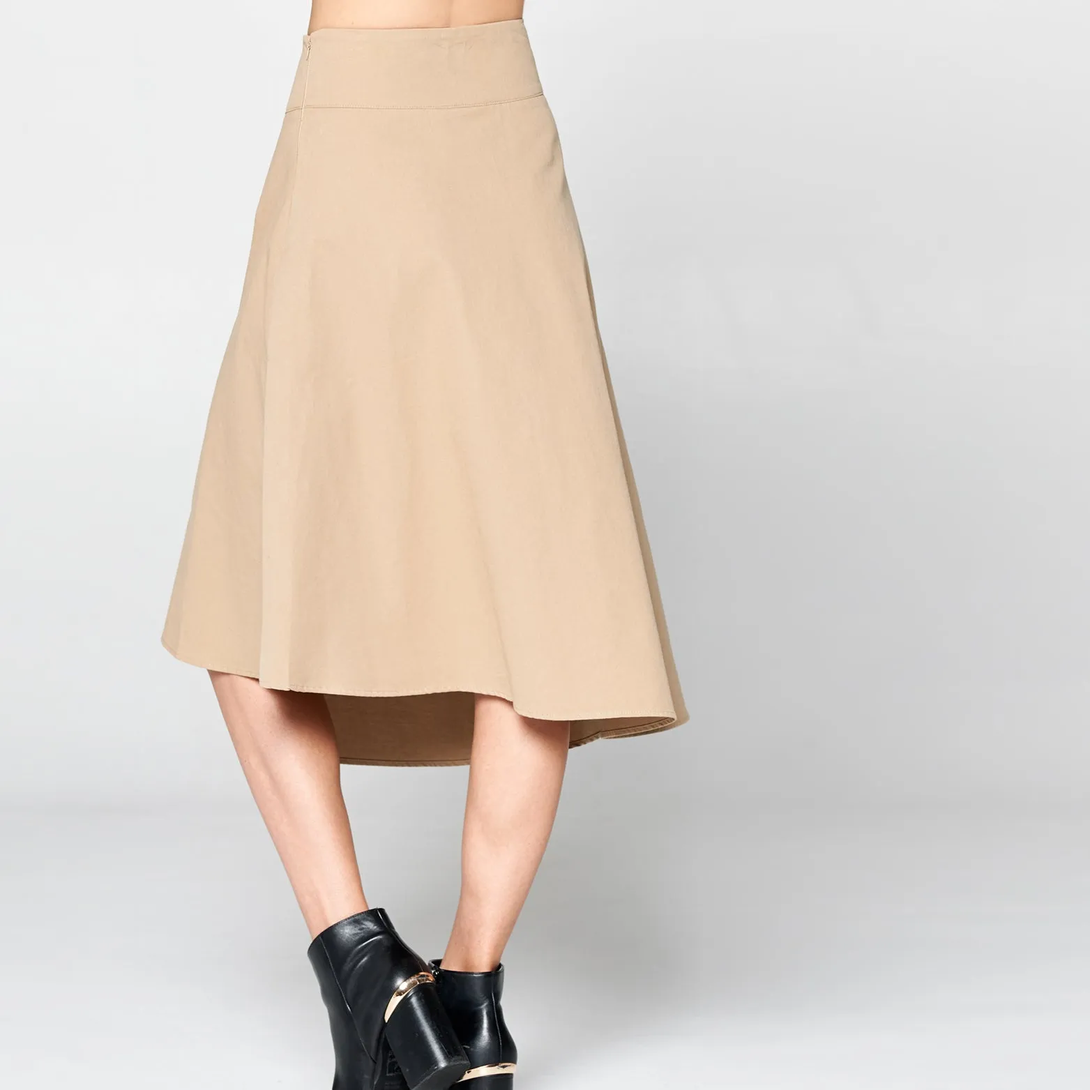 Uneven Cotton Twill Skirt