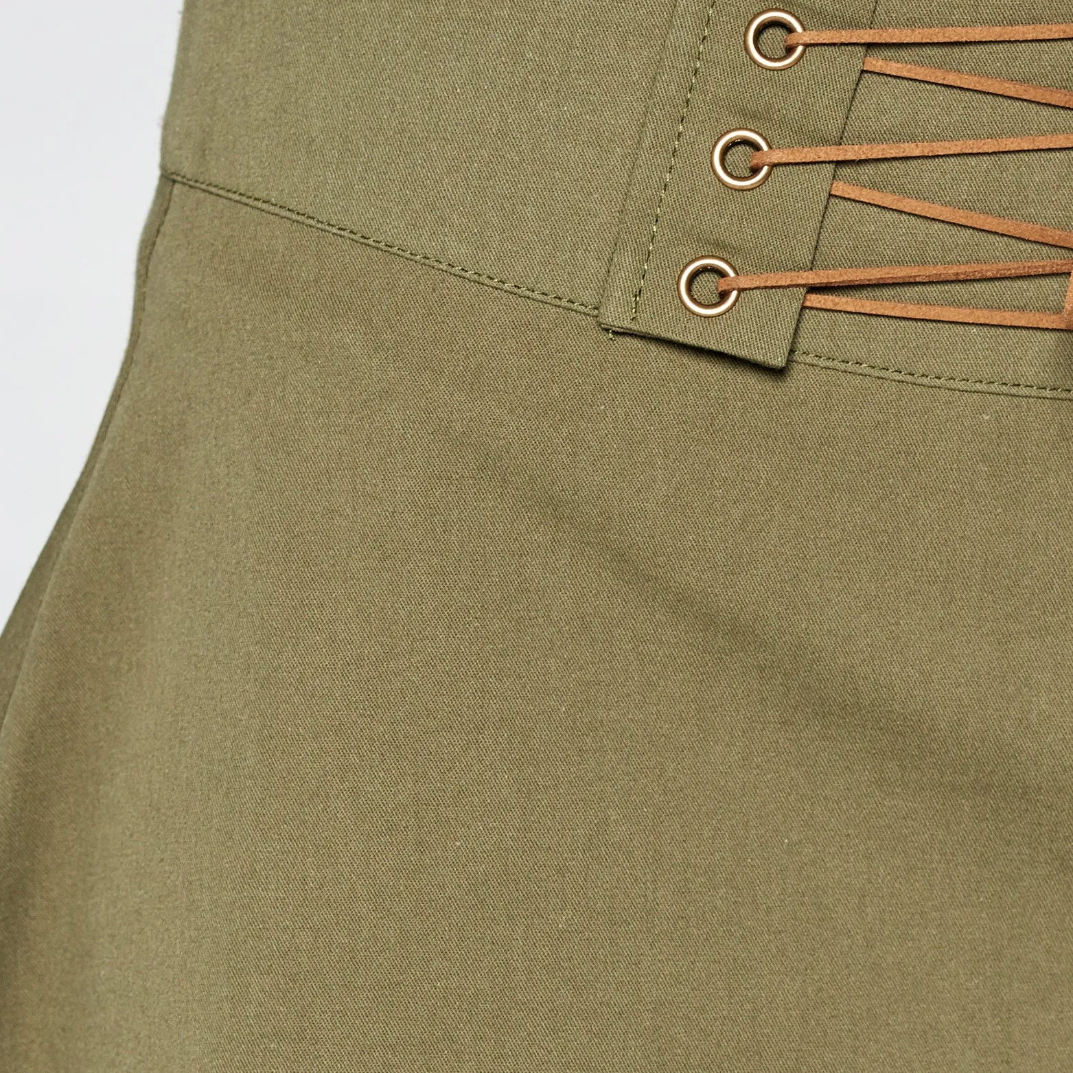 Uneven Cotton Twill Skirt