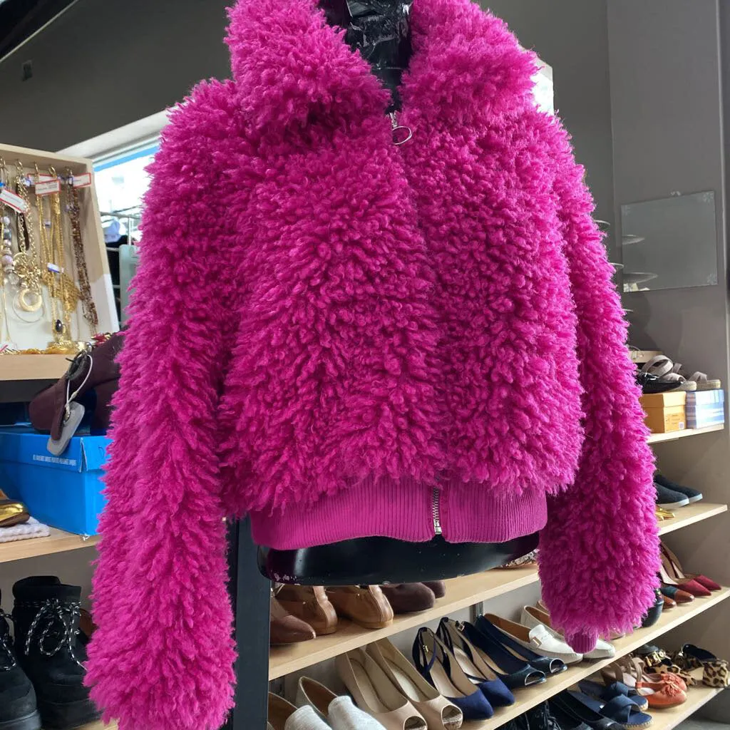 Urban Outfitters Fluffy Bomber Jacket XS