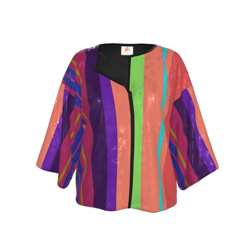 Velvet  or Silk Kimono Jacket Happy Stripes