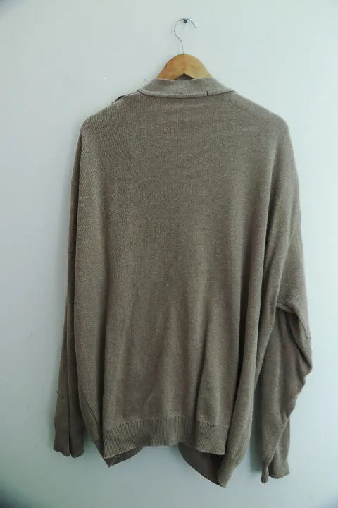 Vintage Invicta Woolen Open Gents Sweater with front pockets size XXXL