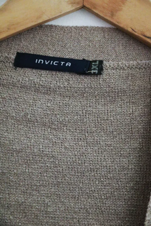 Vintage Invicta Woolen Open Gents Sweater with front pockets size XXXL