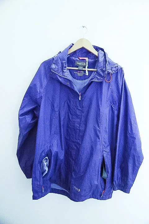 Vintage Regatta Great Outdoor blue large waterproof hoodie jacket