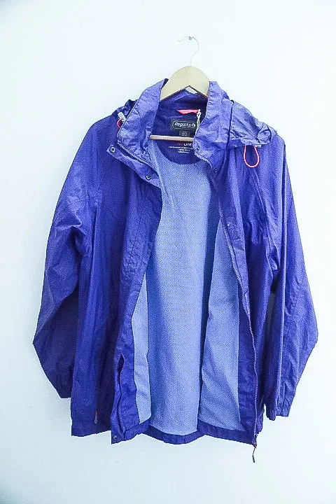 Vintage Regatta Great Outdoor blue large waterproof hoodie jacket