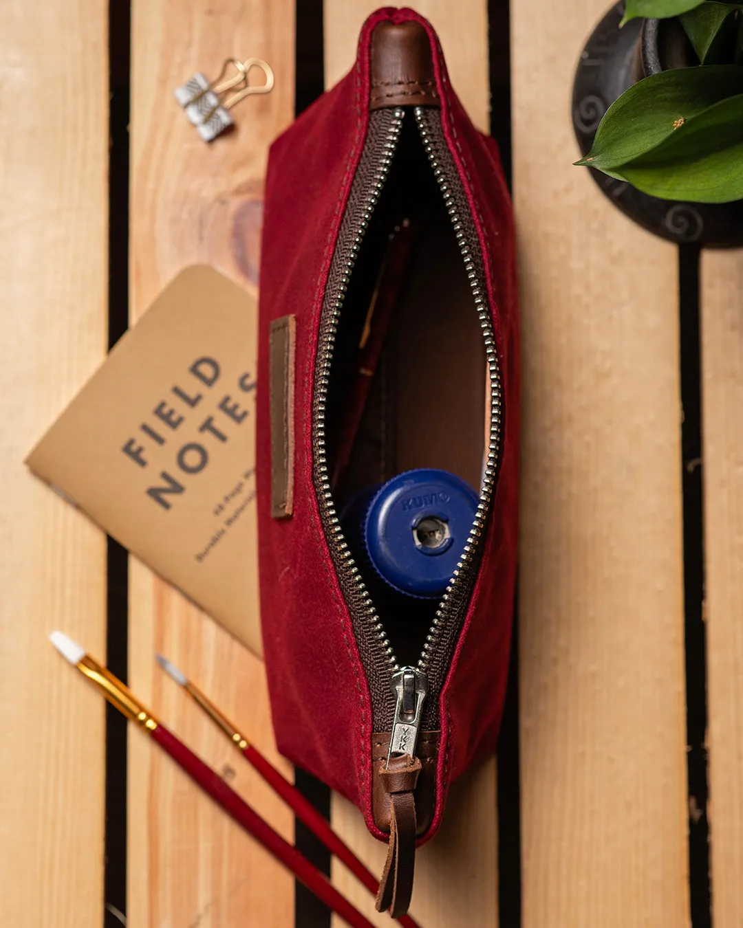 Waxed Canvas Personalized Pencil Case