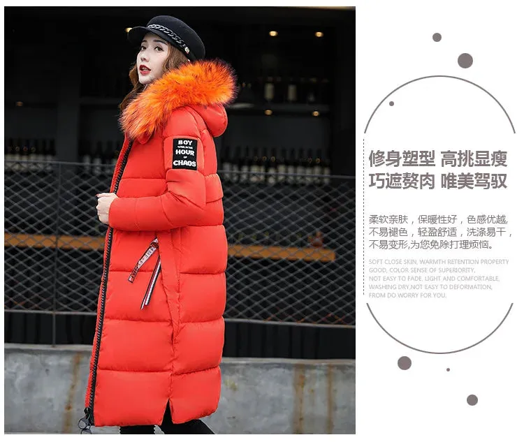 Winter Big Thick Slim Long Coat Fashion Zipper Hooded Faux Fur