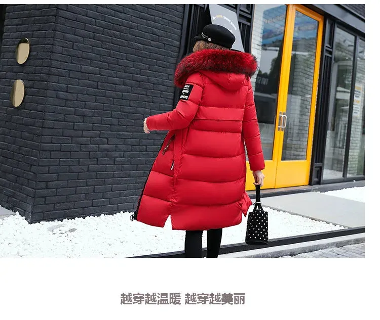 Winter Big Thick Slim Long Coat Fashion Zipper Hooded Faux Fur