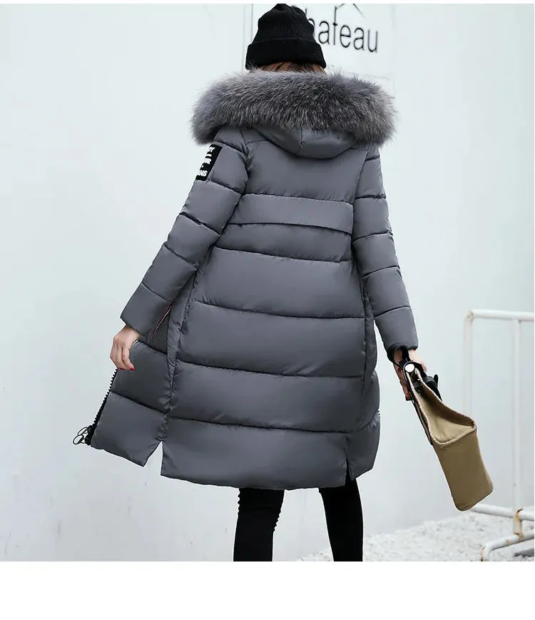 Winter Big Thick Slim Long Coat Fashion Zipper Hooded Faux Fur