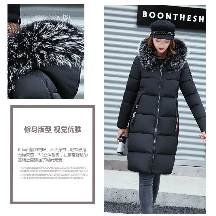 Winter Big Thick Slim Long Coat Fashion Zipper Hooded Faux Fur