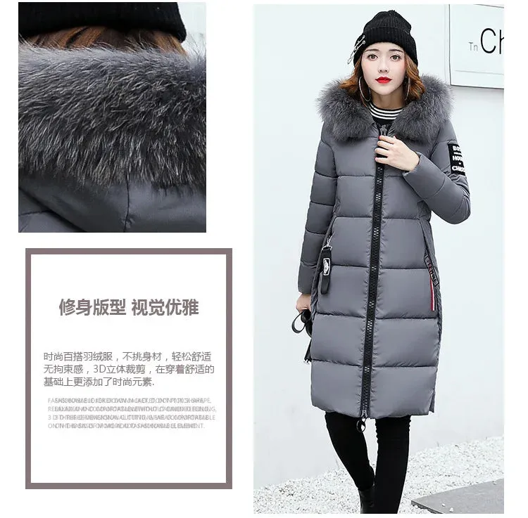 Winter Big Thick Slim Long Coat Fashion Zipper Hooded Faux Fur