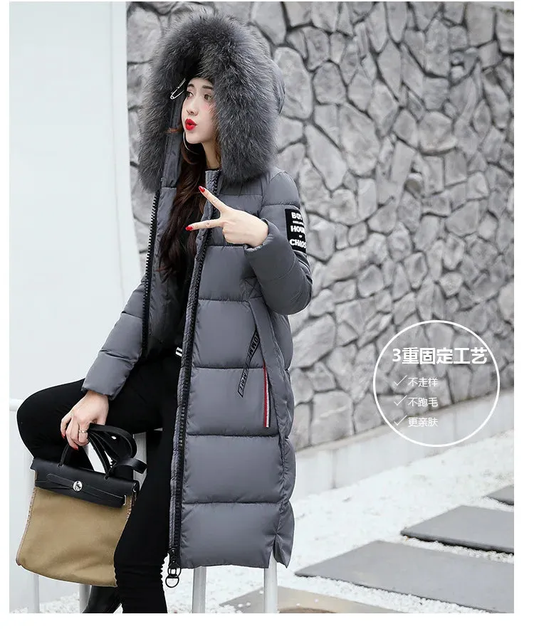 Winter Big Thick Slim Long Coat Fashion Zipper Hooded Faux Fur