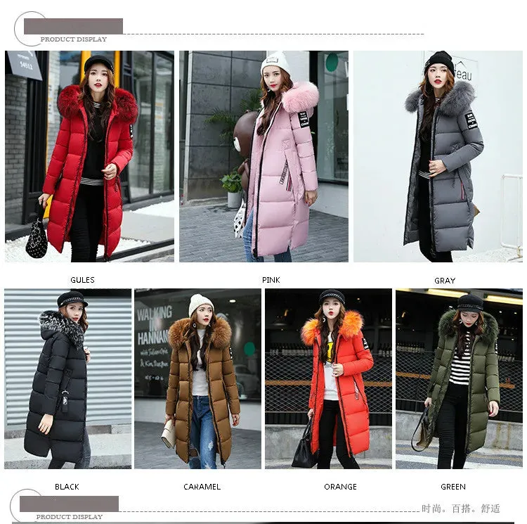 Winter Big Thick Slim Long Coat Fashion Zipper Hooded Faux Fur