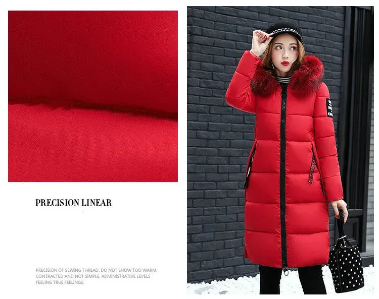 Winter Big Thick Slim Long Coat Fashion Zipper Hooded Faux Fur