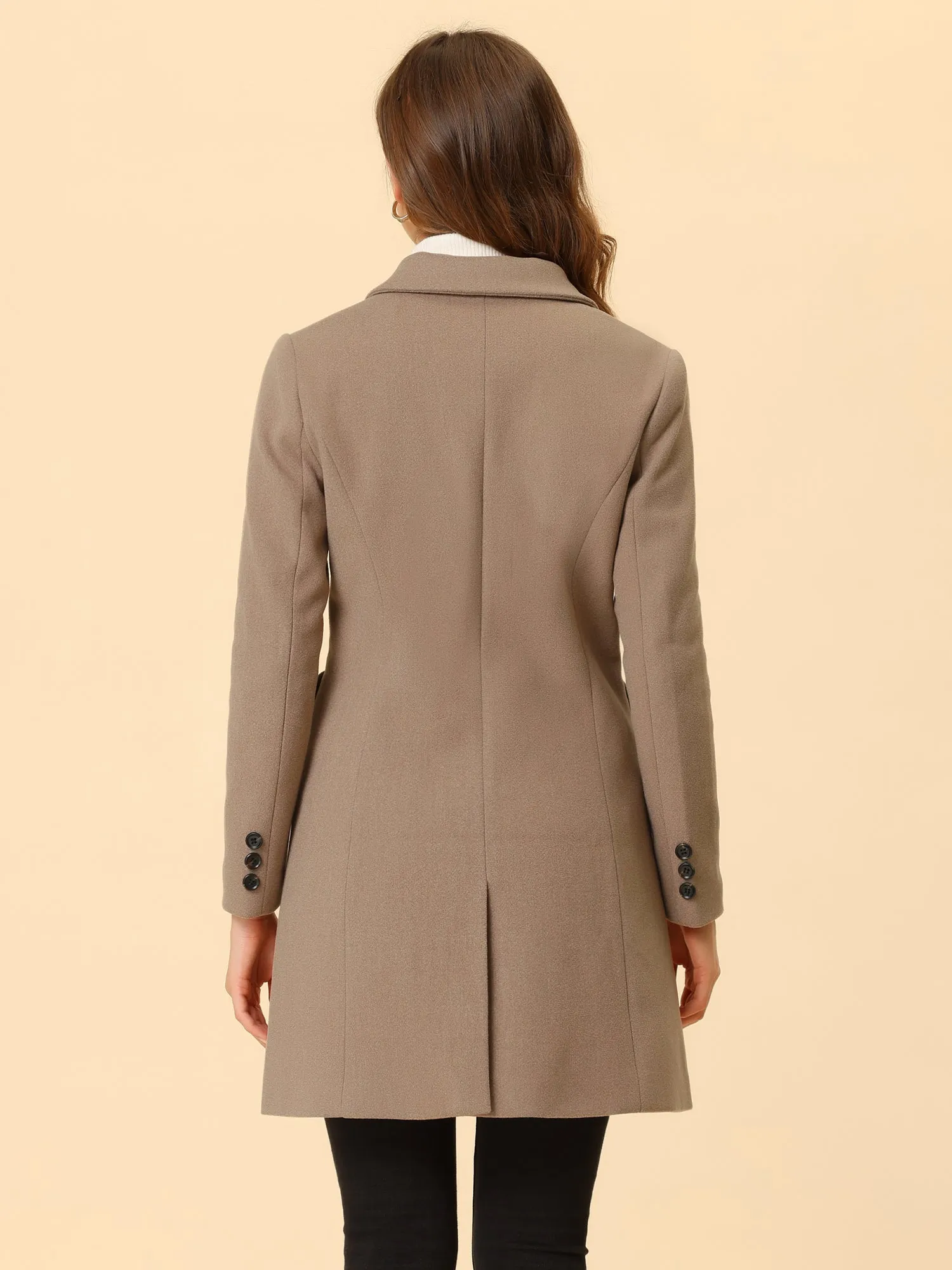 Winter Elegant Notched Lapel Double Breasted Trench Coat