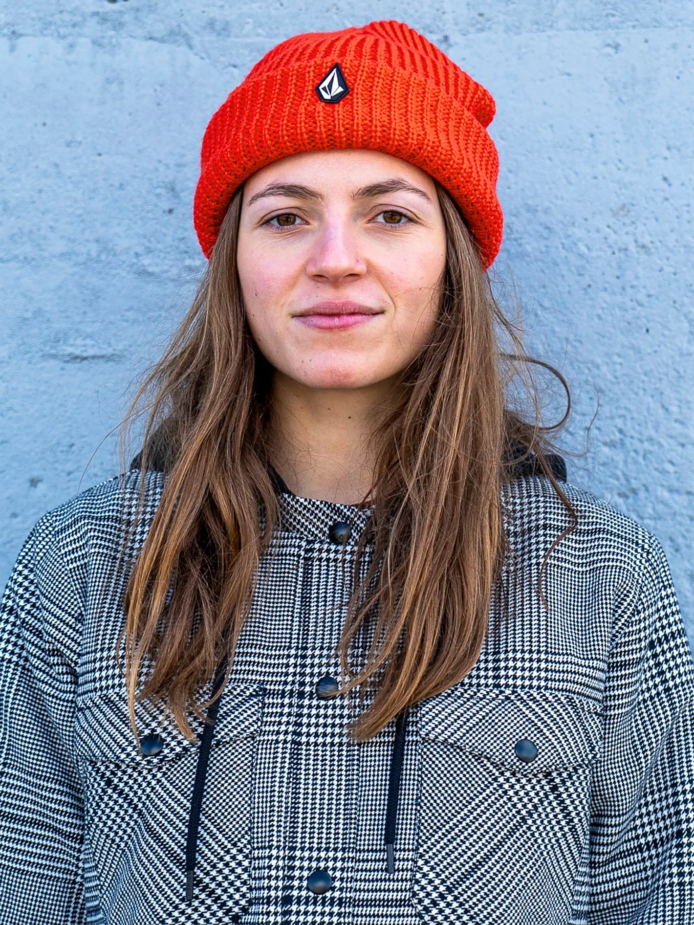 Womens Voluxe Beanie - Orange Shock