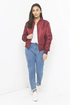 Wyoming Burgundy Padded Bomber Jacket