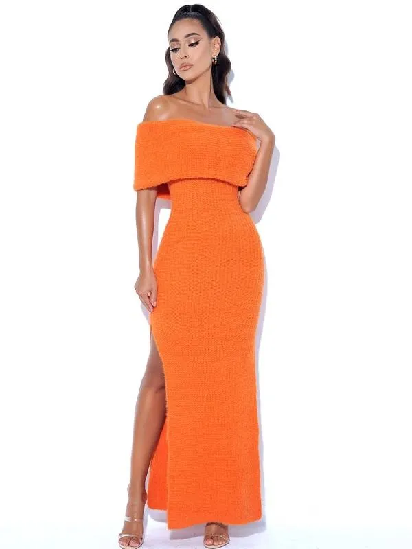 Yulianna Off Shoulder Sweater Maxi Dress *limited edition*